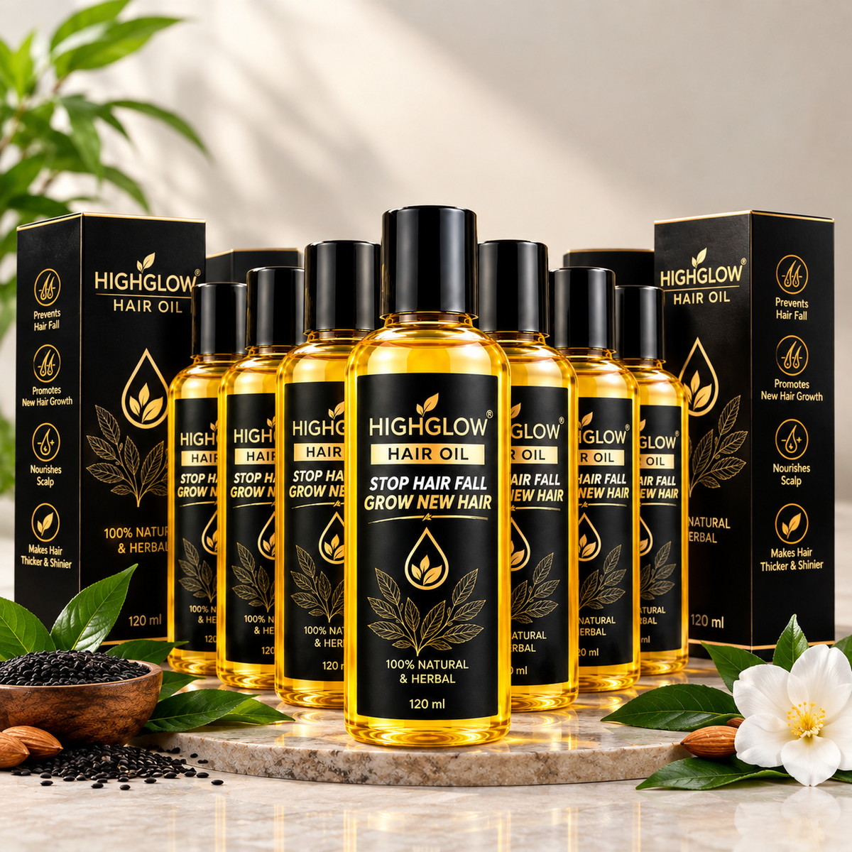 Highglow Hair Oil – Hair Fall Control & Hair Growth Formula