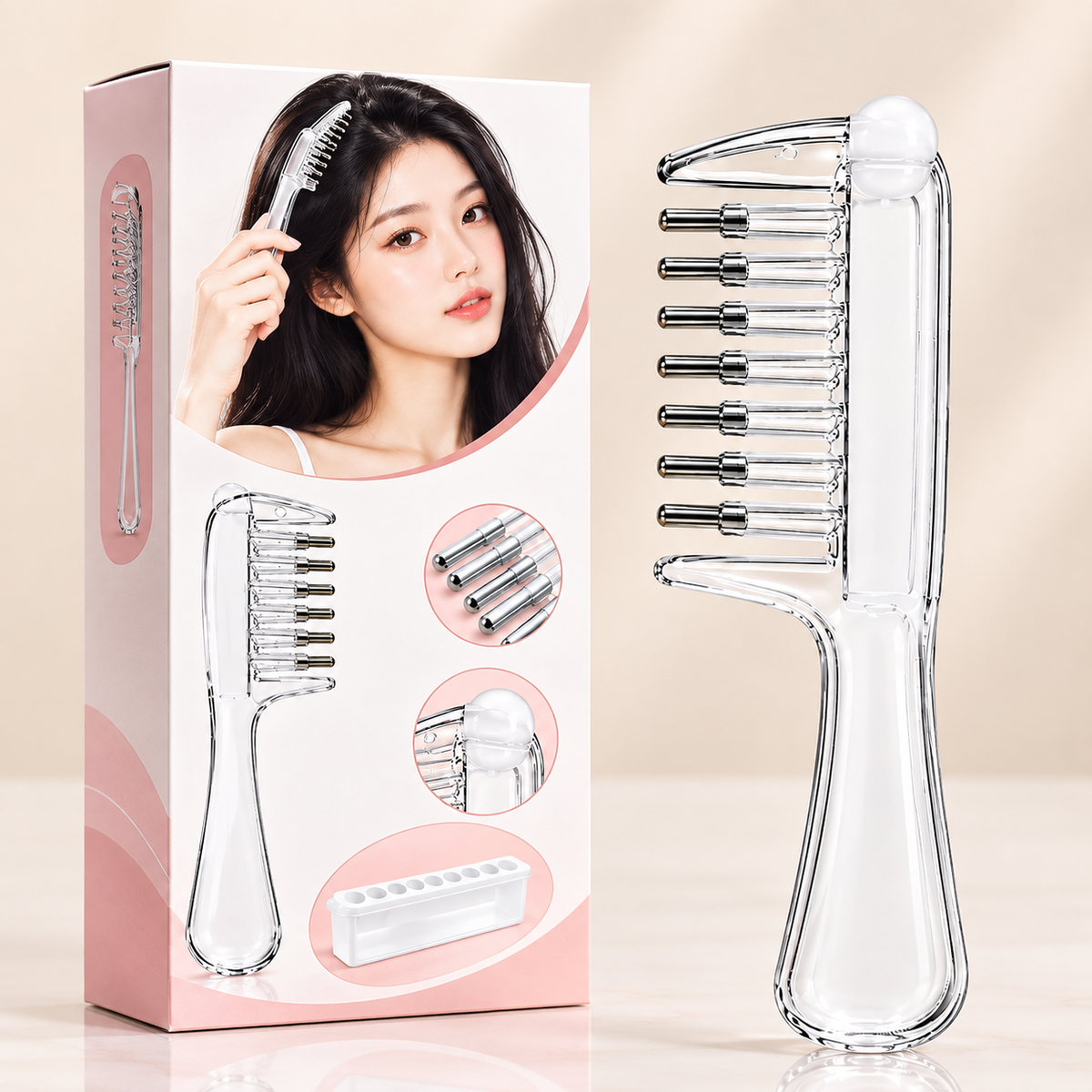 Hair Oil Applicator Comb | Scalp Massager & Oil Dispenser