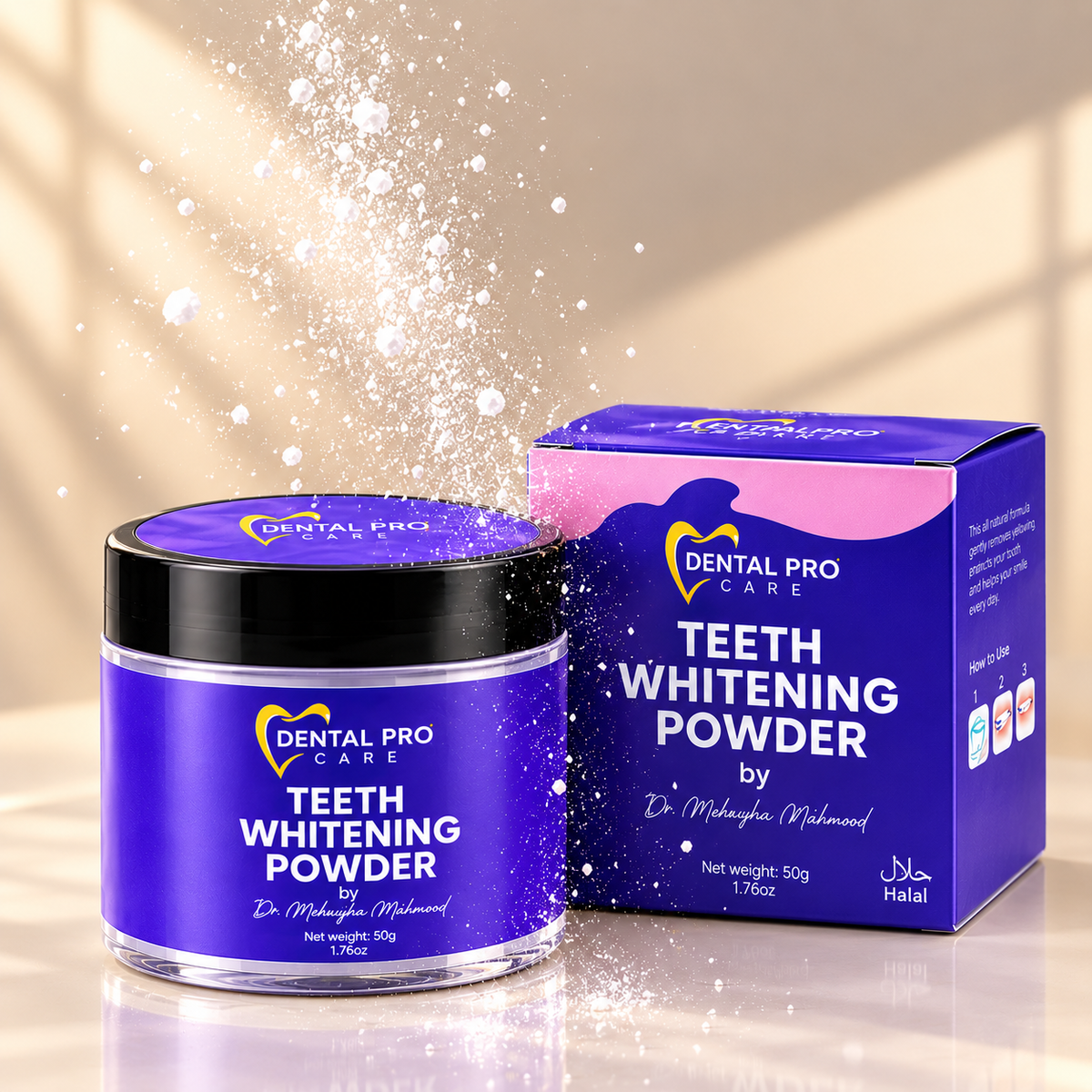 Teeth Whitening Powder – Natural Herbal & Miswak Formula for Sparkling White Teeth | High Glow Beauty