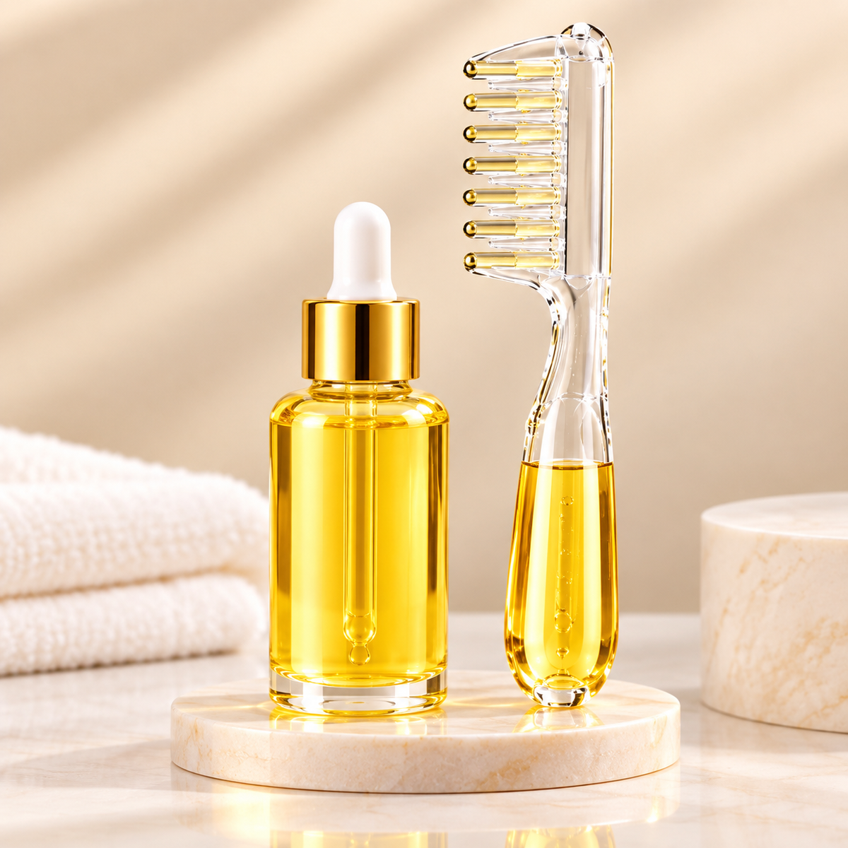 Hair Oil Applicator Comb | Scalp Massager & Oil Dispenser