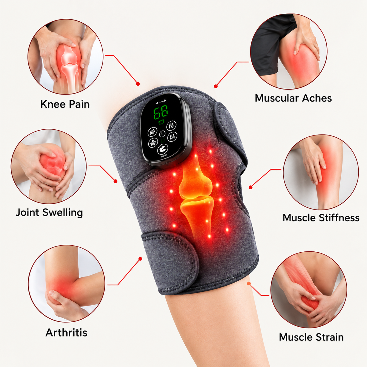 Smart Heated Knee Massager – Relief for Knee Pain & Muscle Stiffness