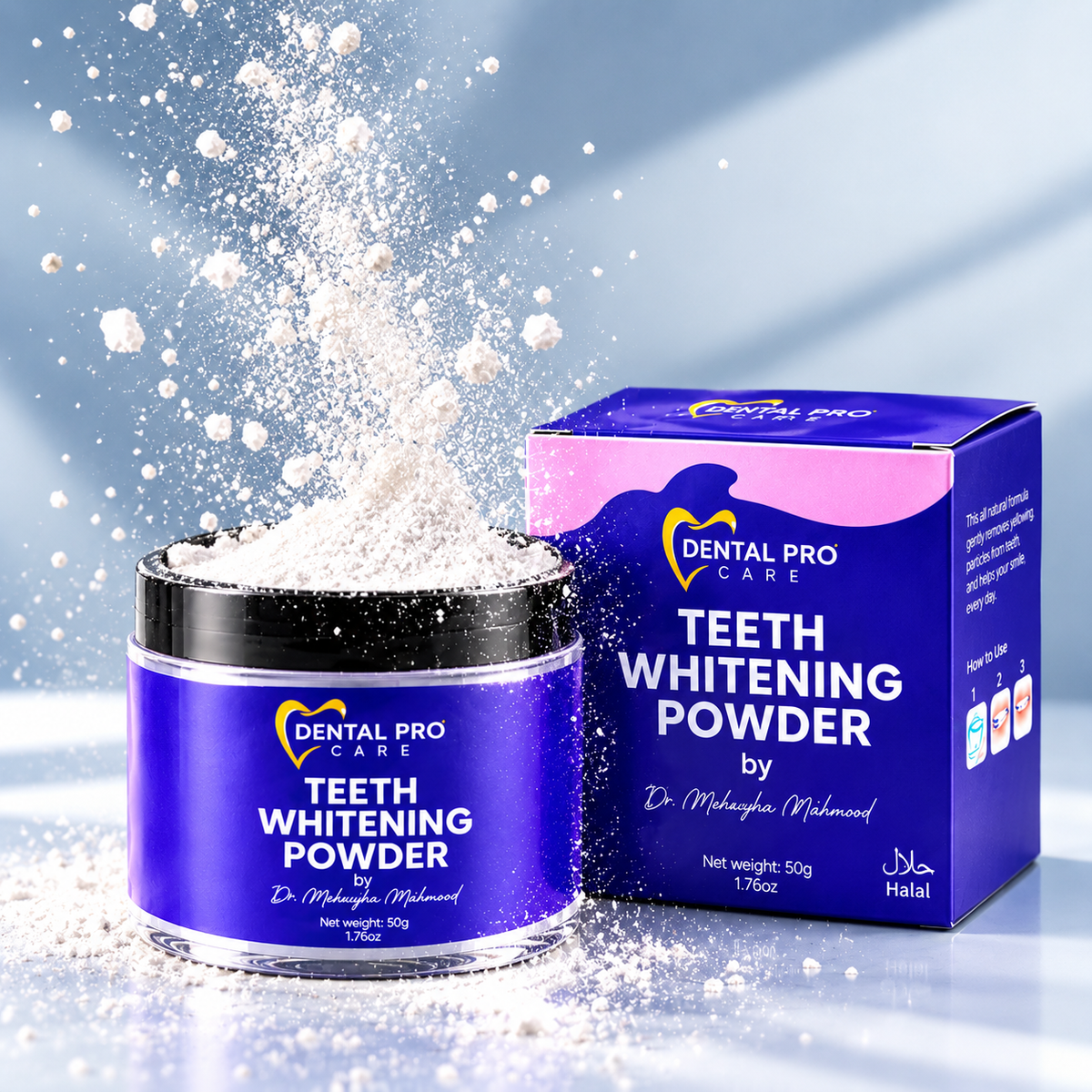 Teeth Whitening Powder – Natural Herbal & Miswak Formula for Sparkling White Teeth | High Glow Beauty