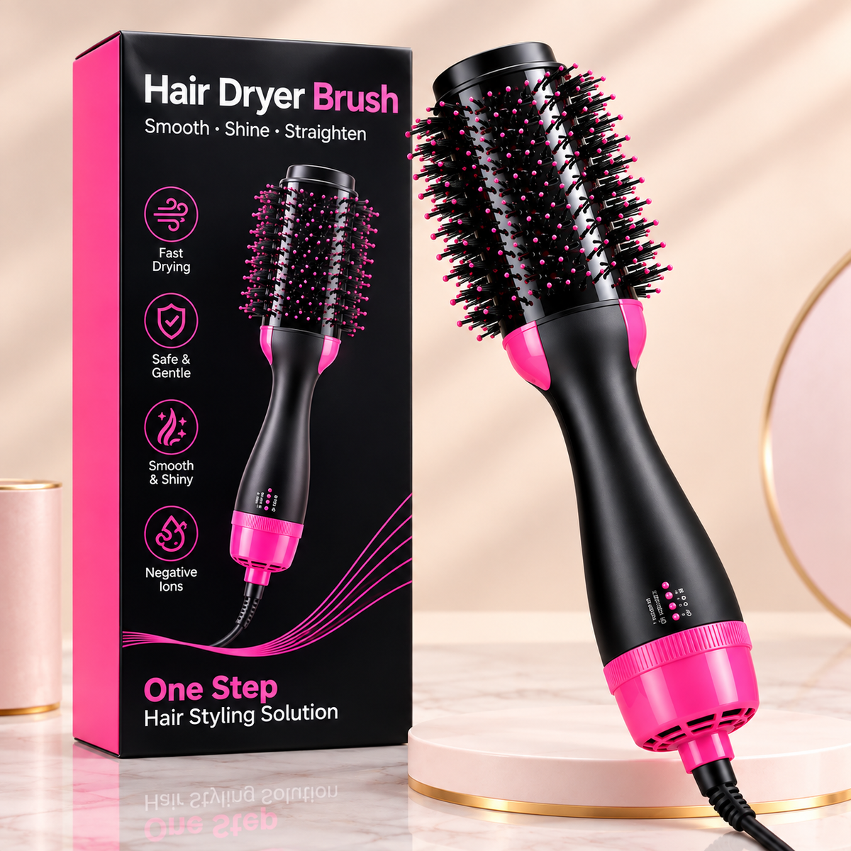 One-Step Hot Air Brush – Hair Dryer & Straightener