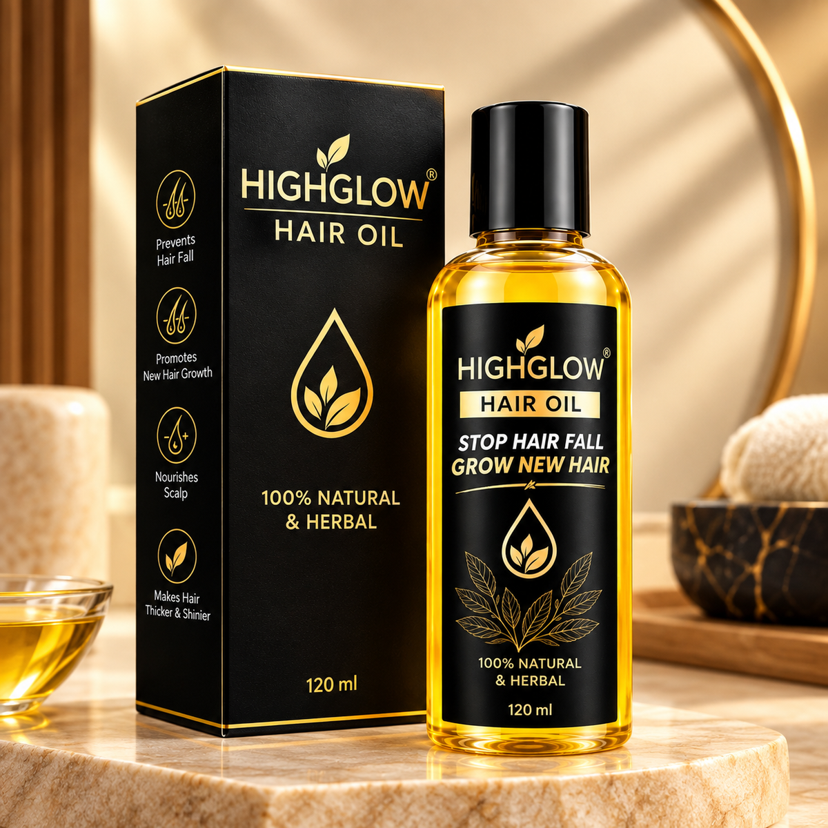 Highglow Hair Oil – Hair Fall Control & Hair Growth Formula
